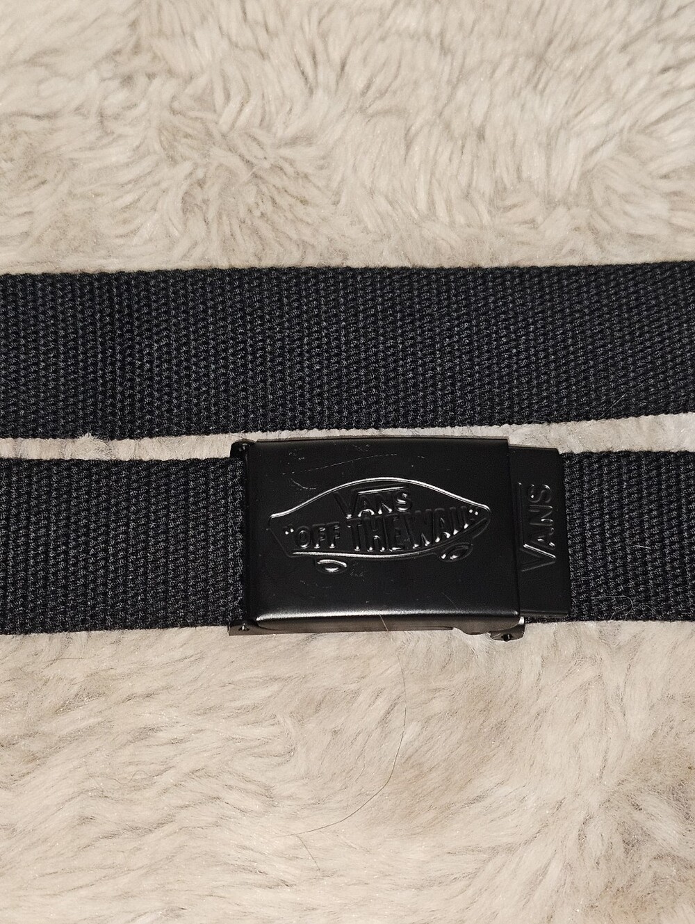 Vans Black Nylon Webbing Belt with Metal Buckle Up To 38" Waist.